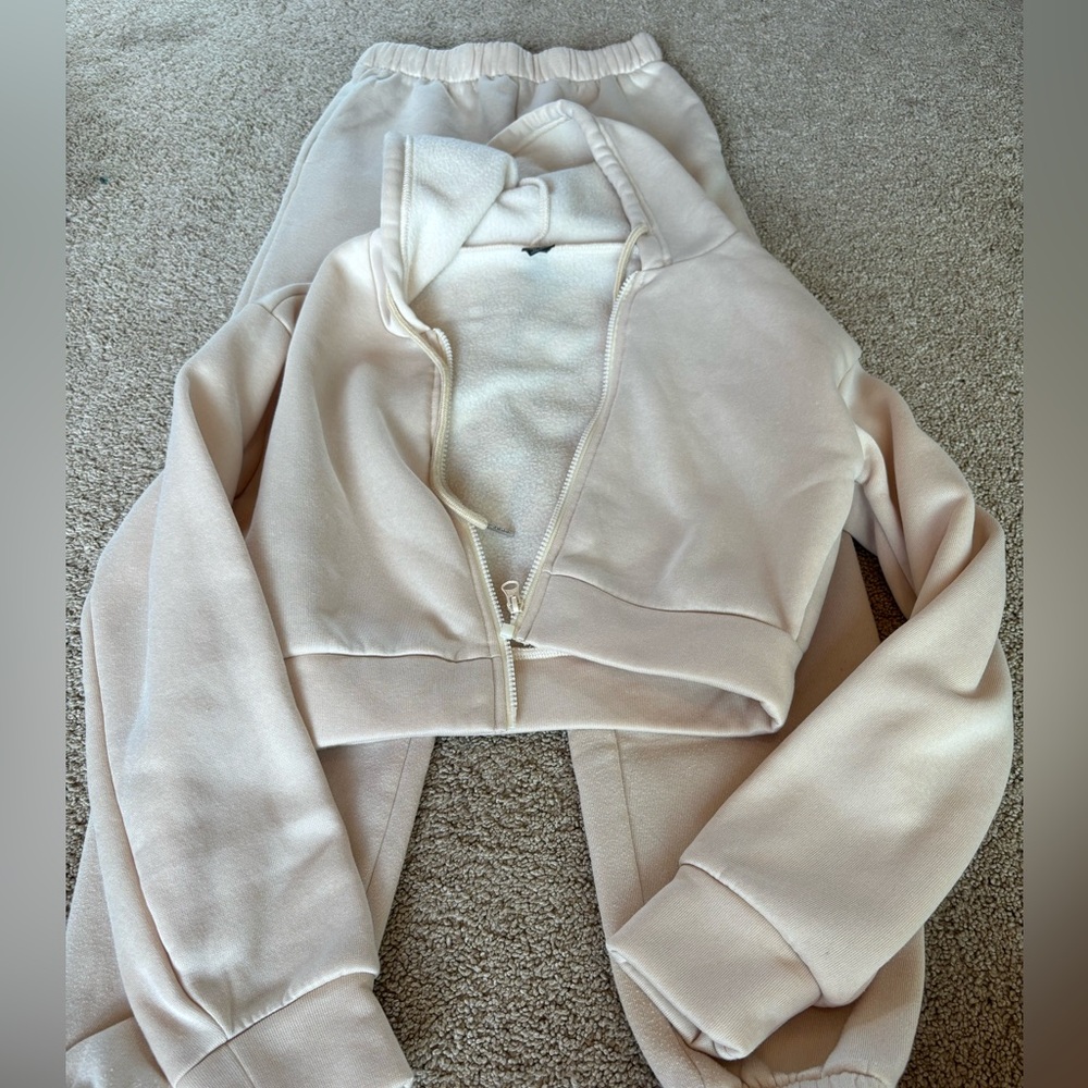 Sweatpants and zip up jacket set